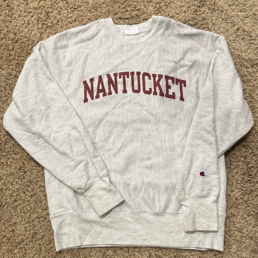 Champion Gray Crewneck Sweater Classic Style